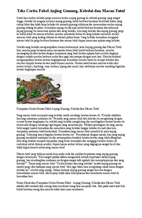 Maka taka da yang bisa menipumu. Contoh Cerita Fabel