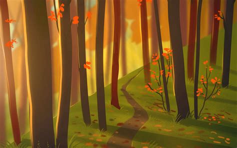 Download Wallpaper 2560x1600 Forest Path Autumn Nature Art