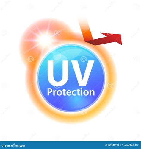 Uv Protection Icon Rays From Sunlight Stock Vector Illustration Of