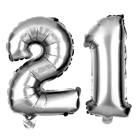 21 Number Balloons 21st Birthday Party Balloons 21 Balloon Etsy
