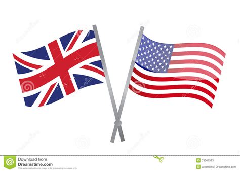 Uk And Usa Flags Join Together Illustration Stock Illustration
