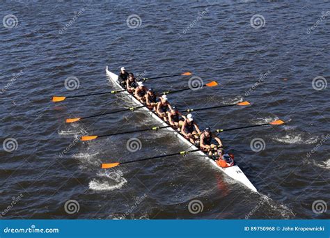 Triangle Rowing Crew Races In The Head Of Charles Regatta Men S Youth