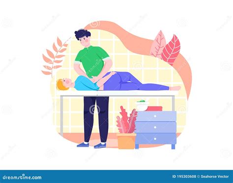 Relax With Therapy Healthy Spa And Massage Cartoon Vector 43901731