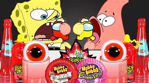🏆 Spongebob Patrick Red Food Mukbang Hubba Bubba Eyeball Jelly Youtube