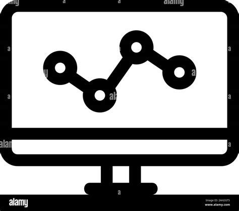 Graph On The Computer Icon Vector Isolated Contour Symbol Illustration