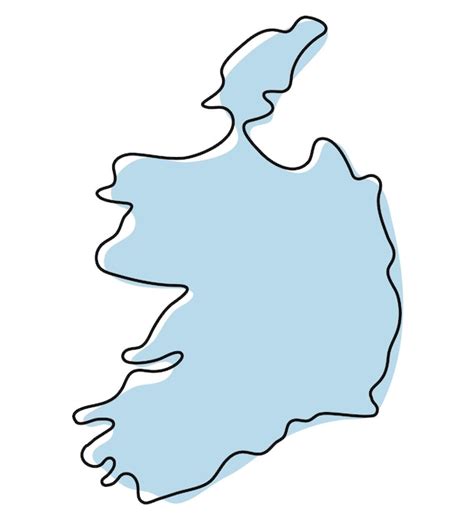 Premium Vector Stylized Simple Outline Map Of Ireland Icon Blue