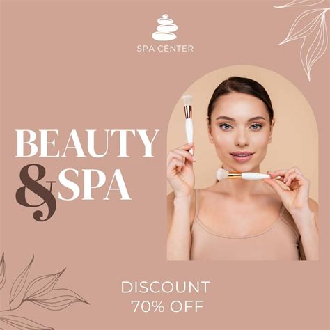 Spa Center Discount Beauty Instagram Post Template Salons Budgeting