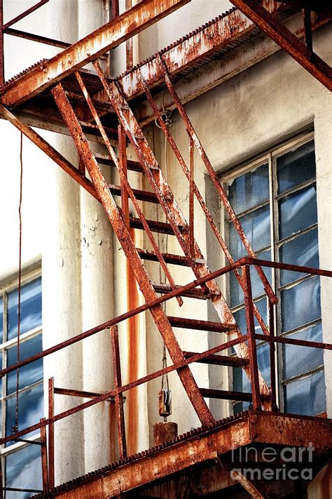 Old Wrought Iron Fire Escape In Charleston Photograph By John Rizzuto