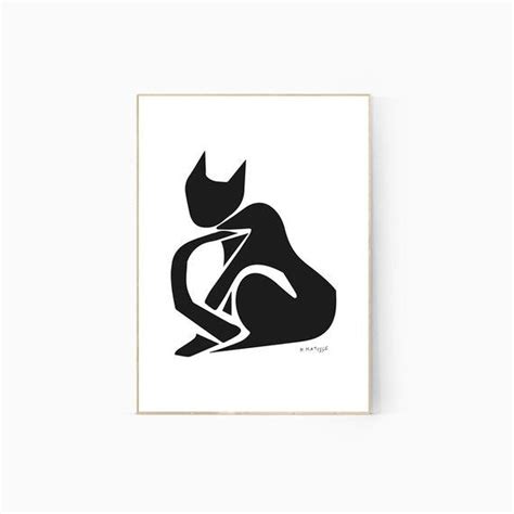 Matisse Black Cat Print Abstract Cat Poster Matisse Wall Etsy Cat