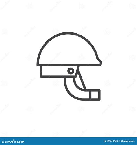 Helmet Line Icon Stock Vector Illustration Of Simple 101611863