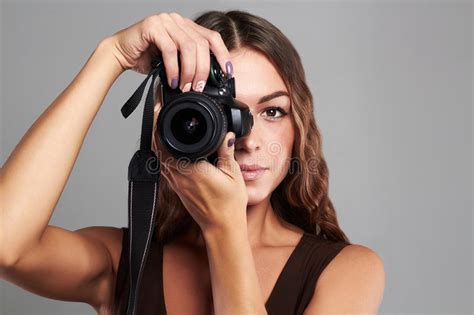 Beautiful Girl With Camerapretty Woman Is A Professional