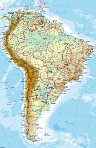 Maps South America Physical Map Diercke International Atlas