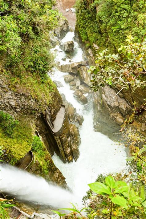 Pailon Del Diablo Waterfall Stock Image Image Of National Nature