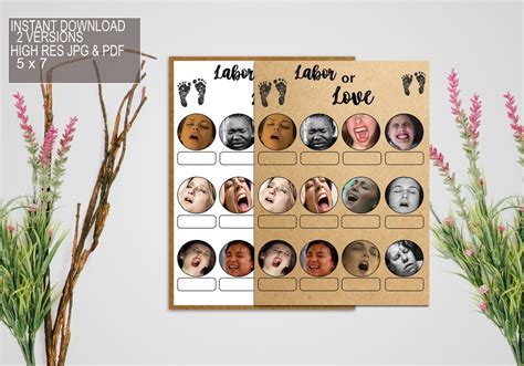 Labor Or Love Baby Shower Game Porn Or Pregnant Game Rustic Etsy