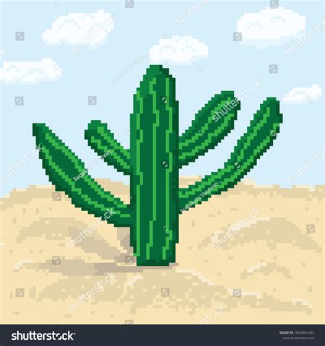 Cactus Pixel Art Vector Picture Royalty Free Stock Vector