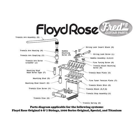 Floyd Rose Original Tremolo Bloc 37mm Locknut Non Inclus DorÉ Freds Guitar Parts