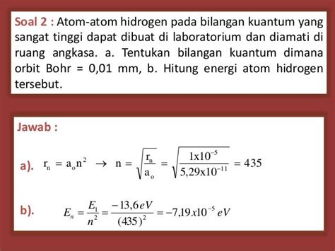 Contoh Soal Atom Bohr Fisika