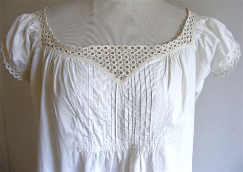 Vintage Victorian White Cotton Nightgown Petticoat Wedding Etsy