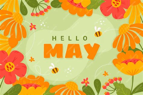Free Vector Flat Hello May Banner Or Background