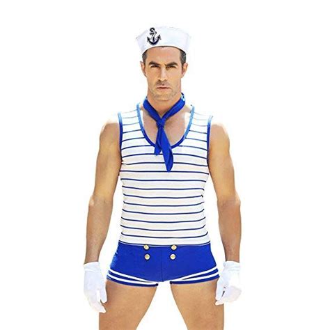 2995 Honiee Mens 5pcs Navy Suit Costume Outfit Role Play Costume Costume Outfits Halloween