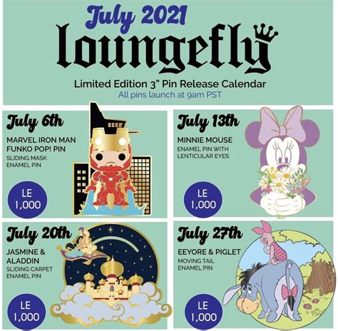 July 2021 Loungefly Disney Pin Release Calendar Disney Pins Blog