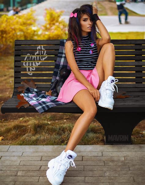 Women Outdoors Model Brunette Bare Shoulders Tank Top Portrait Display Shoes Miniskirt
