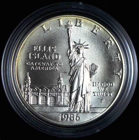 1986 P 1 Statue Of Liberty Uncirculated Us Commemorative Silver Dollar