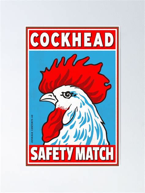 Cockhead Matchbox Label 3 Red Poster For Sale By Sabay Redbubble
