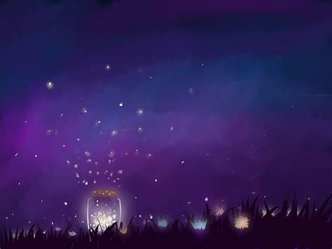 Fireflies In A Jar Night Sky Drawing Firefly Hd Wallpaper Pxfuel