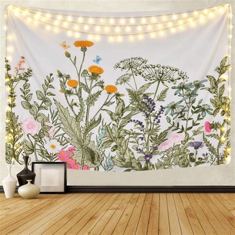 Floral Plants Tapestry Room Tapestry Dorm Room Tapestry Tapestry