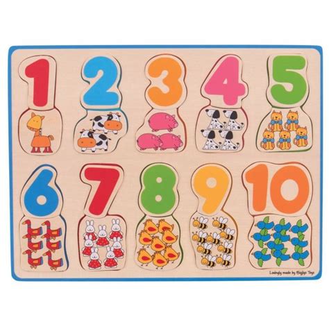Number Counting Puzzle Wooden £695 Childrens Educational Toys