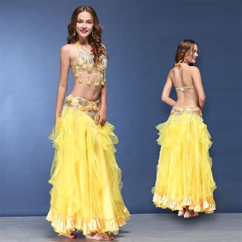 Hand Made Belly Dance Costumes 3pcs Girls New Belly Dance Suit 3pcs Diamond Belly Dancing