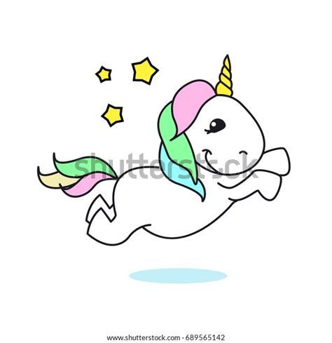 Jumping Unicorn Rainbow Unicorn Stock Vector Royalty Free 689565142