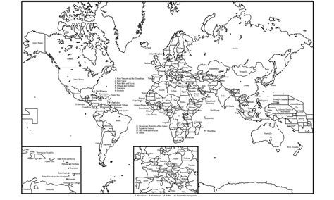 Printable World Map Coloring Page With Countries Labeled Printable