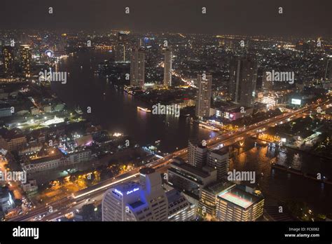 Asia Thailand Bangkok Riverside Skyline Stock Photo Alamy