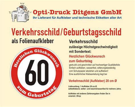 Beliebt 30 schild zum ausdrucken beste bilder geburtstag. Verkehrsschild 60 Geburtstag Aufkleber Verkehrszeichen ...