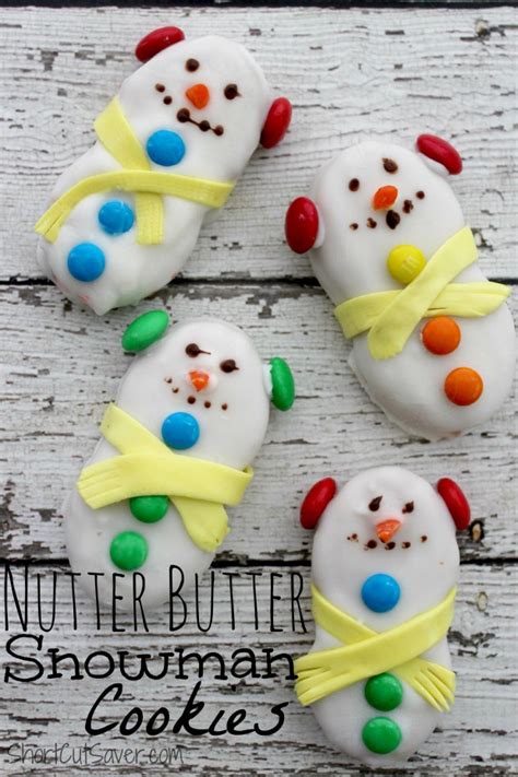Creative nutter butter cookie ideas! Nutter Butter Snowman Cookies - Everyday Shortcuts