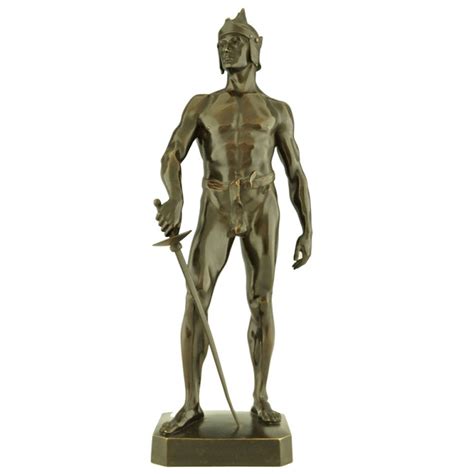 Antique Bronze Sculpture Of A German Warrior By Schmidt Felling At 1stdibs