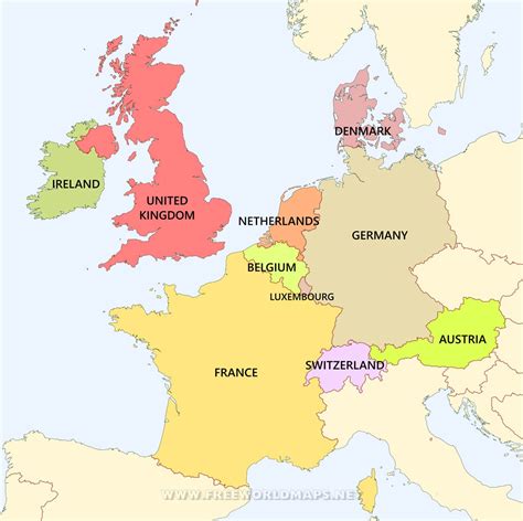 Western Europe Map Countries United States Map