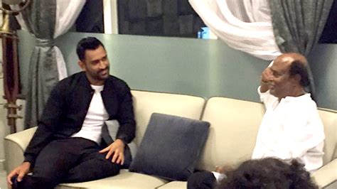 Ms Dhoni Meets Superstar Rajinikanth In His House In Chennai Youtube
