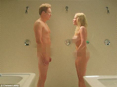 Conan O Brien And Chelsea Handler Get Frisky During A Comedy Shower
