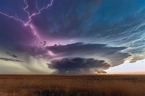 Nature Landscape Storm Plains Lightning Clouds