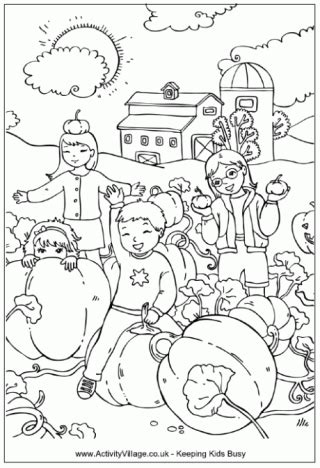 Color individual pages or download a bunch to make your own coloring book. Harvest Festival Colouring Page