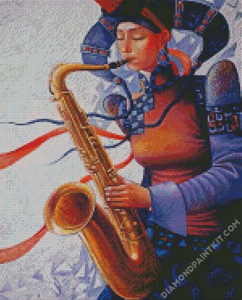 Artistic Saxophone Lady 5d Diamond Painting