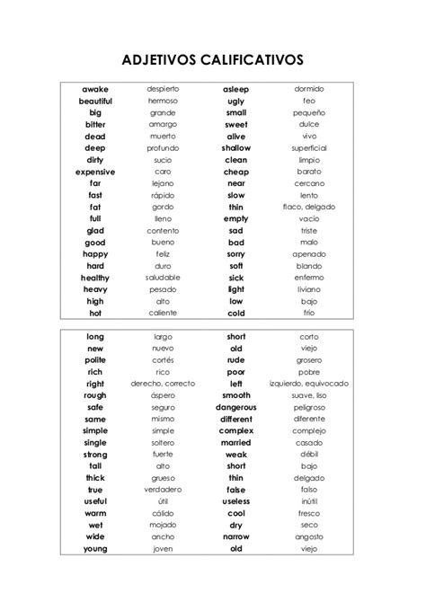 Incluye estos adjetivos en inglés a tu vocabulario y practícalos cada vez que puedas. adjetivos calificativos en ingles, ayuda por favor. - Brainly.lat