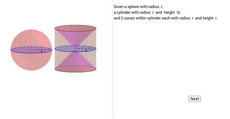 Archimedes Volume Of Sphere Proof Geogebra