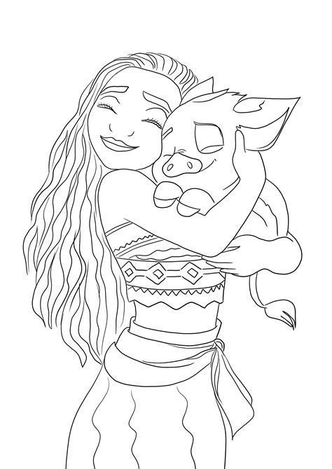 Dibujo Para Colorear Moana Y Pua Dibujos De Moana Para Colorear My Xxx Hot Girl