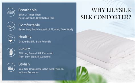 Lilysilk Luxury Allergy Free Silk Duvetcomforter All Season Use Filling With 100 Long Strand