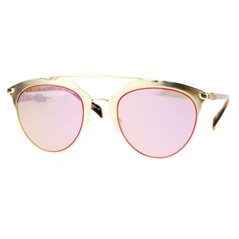 Sa106 Hipster Metal Half Horn Rim Mirrored Mirror Lens Sunglasses Gold Purple