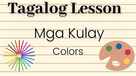 Tagalog Lesson Colors English Translation Basic Vocabulary Youtube